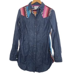 Crazy Train Serape and Denim Shirt